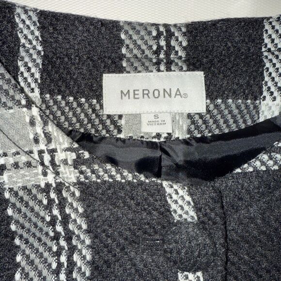 Women's MERONA Black & White Button Up Sweater /Jacket Size Small - Picture 3 of 7